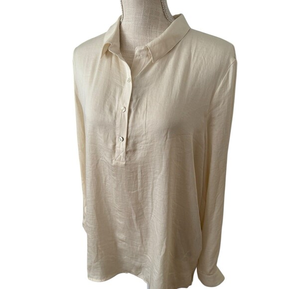 Anthropologie Dolan Left Coast Oversized Long Sleeve Blouse‎ Lagenlook Size L - Picture 2 of 8